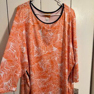 Ruby Rd. Orange and Navy Top, 3X NWT